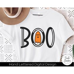 Boo Halloween Orange Ghost SVG INSTANT DOWNLOAD dxf, svg, eps, png, jpg, pdf for use with programs like Silhouette Studi