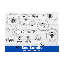 bee svg bundle, honey bee svg, queen bee svg, bee kind svg, bee wreath svg, circle frame svg, bee clipart, honeycomb svg