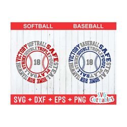 Baseball svg, Softball svg, Softball Subway Art, Baseball Subway Art, svg, dxf, eps, png, Cut File, Silhouette, Cricut,