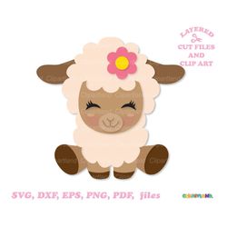 INSTANT Download. Cute sitting baby sheep svg cut files and clip art. Personal and commercial use. S_14.
