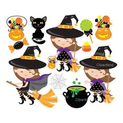 INSTANT Download. Halloween witch clip art. Ch_28. Personal and commercial use.