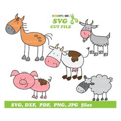 INSTANT Download. Stick figure farm animals svg cut files and clip art. Sfa_1. Personal and commercial use.