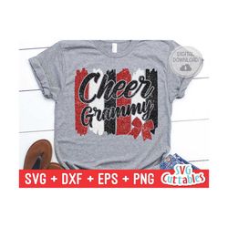 Cheer Grammy svg - Cheer Cut File - Cheer Bow svg - dxf - eps - png - Cheer - Brush Strokes - Silhouette - Cricut - Digi