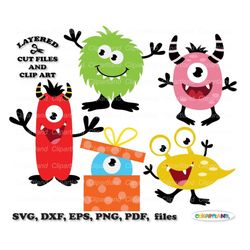 INSTANT Download. Cute little monster svg cut file and clip art. Commercial license is included ! M_49.