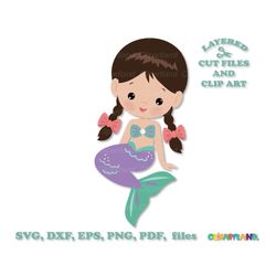 INSTANT Download. Cute sitting mermaid svg cut file and clip art. Commercial license is included ! M_31.