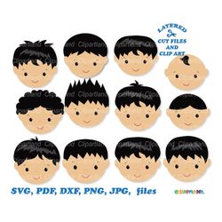 INSTANT Download. Boy face svg cut files and clip art. Bf_1. Personal and commercial use.