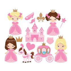 INSTANT Download.  Cute princess clip art.  CP_11_Princess. Personal and commercial use.