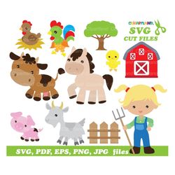 INSTANT Download. Farm animals svg cut files and clip art. Livestock. F_17. Personal and commercial use.