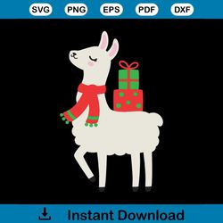 Vector Illustration Cute Holiday Llama svg, Christmas Svg, Llama Svg, Christmas Llama Svg, Christmas Gift Svg, Merry Chr