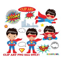 INSTANT Download. Superhero. Superhero boy clip art. Csuper_15. Personal and commercial use.