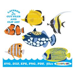INSTANT Download. Sea fish svg cut file and clip art. Commercial license is included up to 500 uses!   Sf_1.