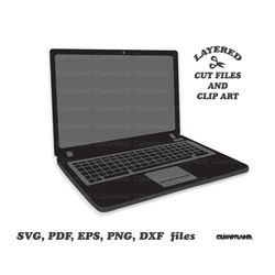 INSTANT Download. Laptop silhouette cut files and clip art. L_2. Personal and commercial use.