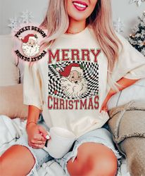 Merry Christmas Png, Retro Christmas png, Christmas Png, Winter Png, Retro Christmas png, Checkered Santa Claus Png, Sub
