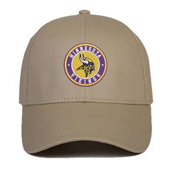 NFL Team Minnesota Vikings Embroidered Baseball Cap, NFL Logo Embroidered Hat, Vikings Embroidery Baseball Cap