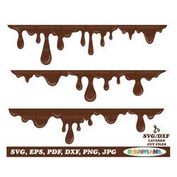 INSTANT Download. Personal and Commercial use is included! Liquid chocolate dripping border svg and dxf cut files and cl
