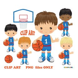 INSTANT DOWNLOAD. Basketball boy player clip art.  Personal and commercial use. B_1.