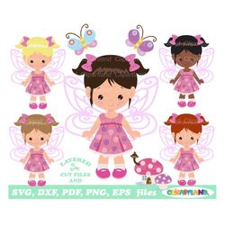 INSTANT Download. Cute fairy  girl  cut files and clip art. Commercial license is included up to 500 uses! F_15.