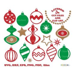 INSTANT Download. Retro Christmas ornaments svg cut files. Personal and commercial use. Cd_2.