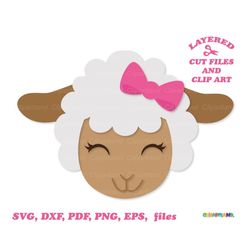 INSTANT Download. Commercial license is included! Cute sheep face  svg cut file and clip art. Sf_1.
