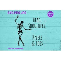Head Shoulders Knees and Toes Dancing Skeleton SVG PNG JPG Clipart Cut File Download for Cricut Silhouette Sublimation -