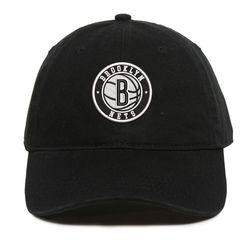 NBA Brooklyn Nets Embroidered Baseball Cap, NBA Logo Team Embroidered Hat, Brooklyn Nets Embroidery Baseball Cap