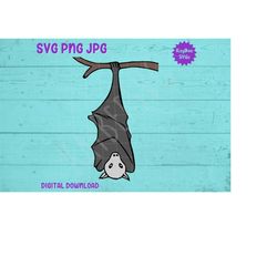 Hanging Vampire Bat SVG PNG JPG Clipart Digital Cut File Download for Cricut Silhouette Sublimation Printable Art - Pers