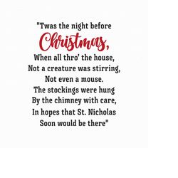 Twas The Night Before Christmas Svg Png Eps Pdf Files,  Christmas Sign Svg, Christmas Poem Svg, Cricut Silhouette