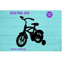 Bicycle with Training Wheels SVG PNG JPG Clipart Digital Cut File Download for Cricut Silhouette Sublimation Printable -