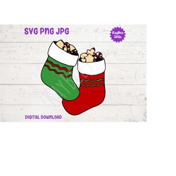 Christmas Stockings SVG PNG JPG Clipart Digital Cut File Download for Cricut Silhouette Sublimation Printable Art - Pers