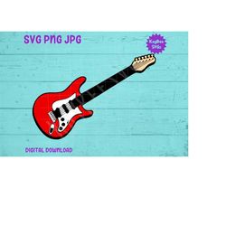 Electric Guitar SVG PNG JPG Clipart Digital Vector Cut File Download for Cricut Silhouette Sublimation Printable Art - P