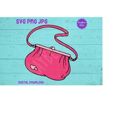 Pink Handbag Clutch Purse SVG PNG Jpg Clipart Digital Cut File Download for Cricut Silhouette Sublimation Printable Art