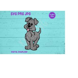 Scruffy Gray Dog SVG PNG JPG Clipart Digital Cut File Download for Cricut Silhouette Sublimation Printable Art - Persona