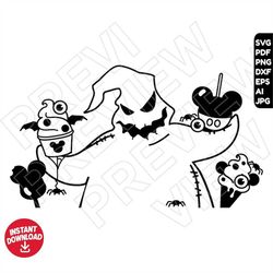 Oogie boogie SVG halloween snacks png dxf clipart ears , cut file outline silhouette