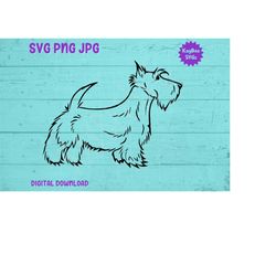 Scottish Terrier Puppy Dog SVG PNG JPG Clipart Digital Cut File Download for Cricut Silhouette Sublimation Printable Art