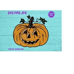 Jack O'Lantern Pumpkin SVG PNG JPG Clipart Digital Cut File Download for Cricut Silhouette Sublimation Printable Art - P
