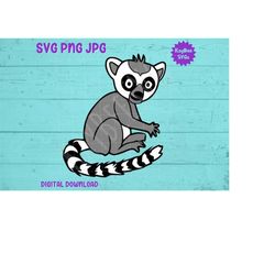 Ring-Tailed Lemur SVG PNG Jpg Clipart Digital Cut File Download for Cricut Silhouette Sublimation Printable Art - Person