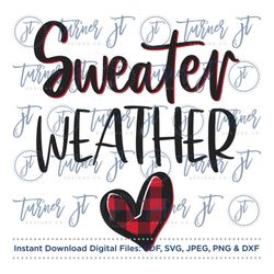 Sweater Weather Buffalo Plaid Sublimation SVG File (Holiday, Plaid, Fall, Sweater Weather, Christmas, Winter, Autumn)