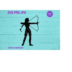 Female Archer SVG PNG JPG Clipart Digital Cut File Download for Cricut Silhouette Sublimation Printable Art - Personal U