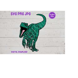 Velociraptor Dinosaur SVG PNG Jpg Clipart Digital Cut File Download for Cricut Silhouette Sublimation Printable Art - Pe