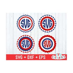 Fourth of July Monogram Frame SVG, July 4th, Americana, EPS, DXF, Silhouette, Cricut Cut File, Digital Download