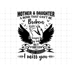 Mother And Daughter A Bond Can't Be Broken Png, No Longer By My Side Forever In My Heart Png, Mother Memorial Png, Mom L