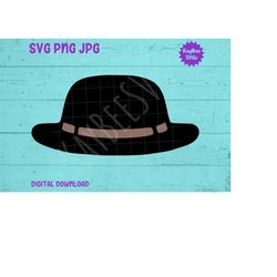 Bowler Hat SVG PNG JPG Clipart Digital Cut File Download for Cricut Silhouette Sublimation Printable Art - Personal Use