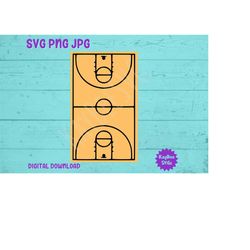Basketball Court SVG PNG JPG Clipart Digital Cut File Download for Cricut Silhouette Sublimation Printable Art - Persona