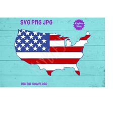 United States Map Flag SVG PNG JPG Clipart Digital Cut File Download for Cricut Silhouette Sublimation Printable Art - P