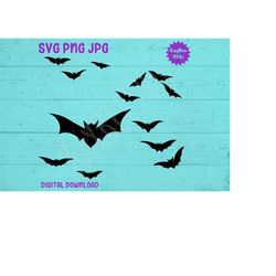 Swarm Of Bats SVG PNG JPG Clipart Digital Cut File Download for Cricut Silhouette Sublimation Printable Art - Personal U