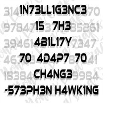 Intelligence is the Ability to Adapt to Change - Stephen Hawking - Encoded - SVG PNG JPG Clipart Cut File Download for C