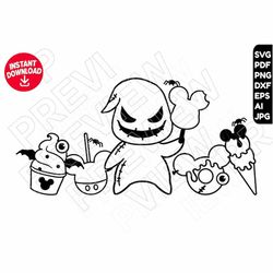 Oogie boogie SVG halloween snacks svg , The nightmare before christmas png dxf clipart ears , cut file layered by color