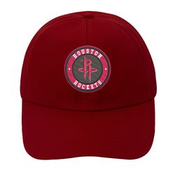 NBA Houston Rockets Embroidered Baseball Cap, NBA Logo Team Embroidered Hat, Houston Rockets Embroidery Baseball Cap