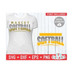 Softball svg - Softball Template - Team -  svg - eps - dxf - png - Silhouette - Cricut Cut File - 0019 - Fill It In - Di