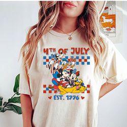Disney America Shirt, Vintage Disney 4th Of July Shirt, Retro Mickey And Friends Independence Day Shirt, Disney Patrioti
